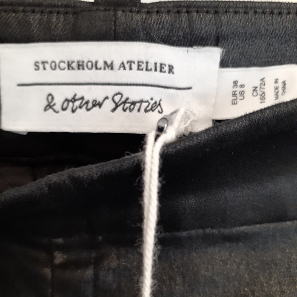NWT & Other Stories Leather Pants Black Size EU 38 (US 6/8)! - Picture 7 of 9